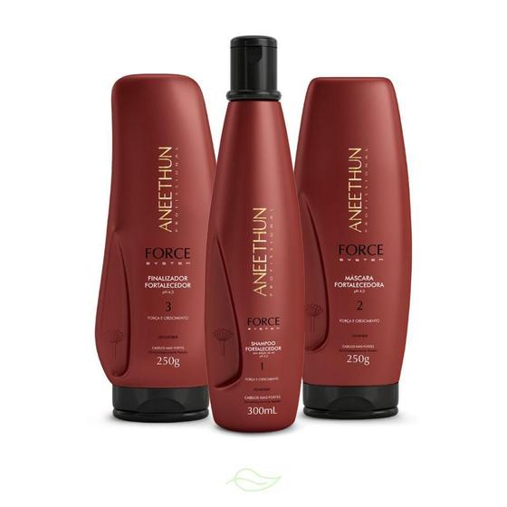 Imagem de Kit Aneethun Force System Shampoo, Máscara E Finalizador