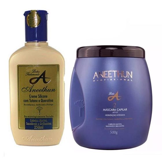 Kit Aneethun Linha A Creme Silicone 250g + Máscara Capilar 500g Kit