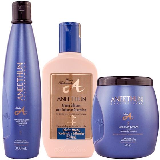 Kit Aneethun Linha A Hidratação Shampoo 300ml + Creme Silicone 250g