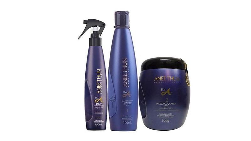 Kit aneethun linha a shamp + masc + spray - 3 itens Menor preço em Kit aneethun linha a shamp + masc + spray - 3 itens
