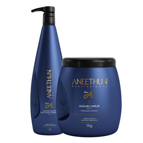 Imagem de Kit Aneethun Linha A  Shampoo 1L + Mascara 1Kg