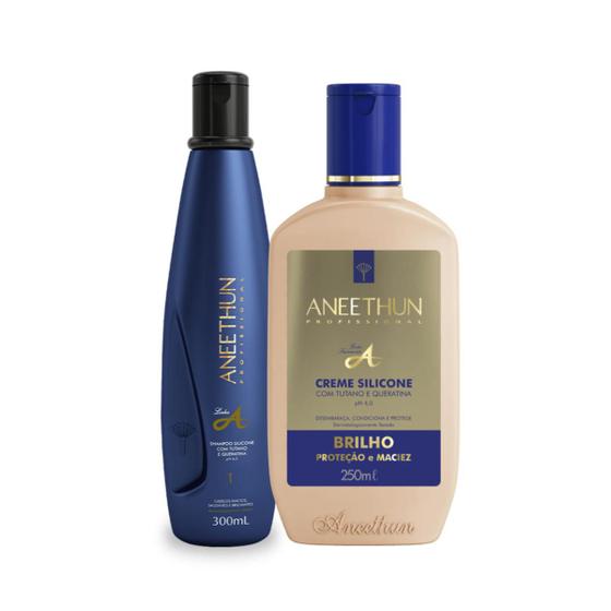 Imagem de Kit Aneethun Linha A Shampoo 300ml + Creme de Silicone 250ml