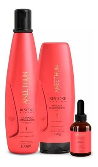 Imagem de Kit Aneethun Restore System Shampoo + Máscara + Booster