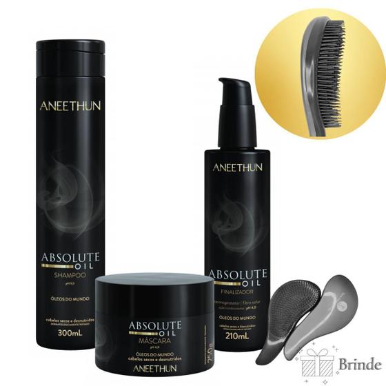 Imagem de Kit Aneethun Shampoo,Máscara,Finalizador Absolute Oil+