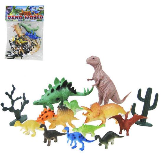 Imagem de Kit animal dinossauro de pvc dino world com acessorios 15 pecas na solapa - 96 EMBALAGENS