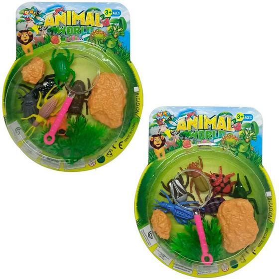 Imagem de Kit animal selvagem insetos de pvc animal world com acessorios 10 pecas