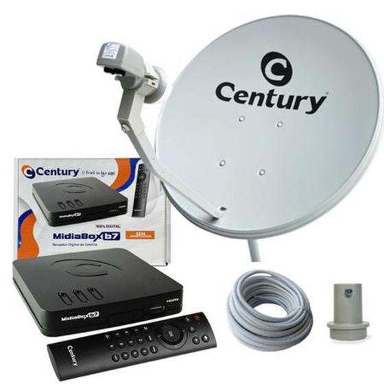 Imagem de Kit Antena Century 60cm Com Midiabox B7, Lnbf Ku E Cabo- 5g