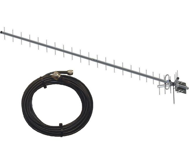 Imagem de kit Antena de Celular Rural Dual Band 20 Dbi C/ Cabo 10m 800/850/900 MHz