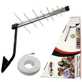 Kit Antena Digital 4K Log 16 com Mastro 50 cm e Cabo coaxial Capte 12 mts - 5 und. Menor preço em Kit Antena Digital 4K Log 16 com Mastro 50 cm e Cabo coaxial Capte 12 mts - 5 und.