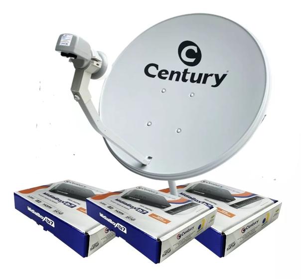 Imagem de Kit antena digital century B7 com 3 receptor