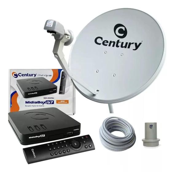 Imagem de Kit Antena e Receptor Digital Century B7 HDTV com instalação 