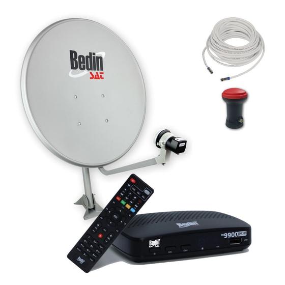 Imagem de Kit Antena Parabólica Digital c/ Receptor Sat HD Regional BS9900 Bedin