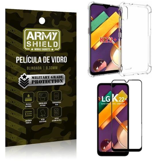 Imagem de Kit Anti Impacto LG K22 Plus Capinha Anti Impacto + Película de Vidro 3D - Armyshield