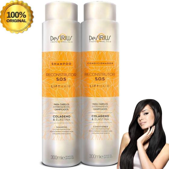 Imagem de Kit Anti Pontas Duplas Reconstrutor De Fios Desirius 600Ml