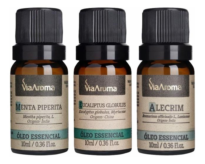 Kit Anti Rinite Óleo Essencial 100% Natural Puro Menta Peperita Alecrim ...
