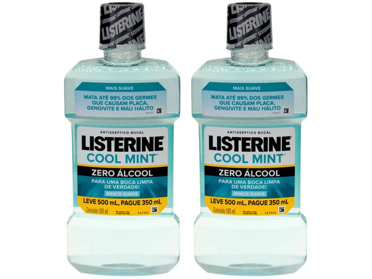 Kit Antisséptico Bucal Listerine Zero 500ml Menor preço em Kit Antisséptico Bucal Listerine Zero 500ml
