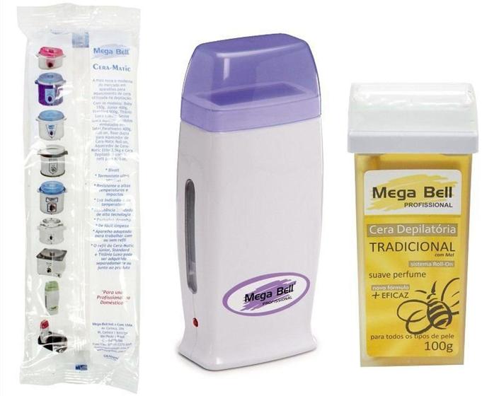 Imagem de Kit Aparelho Aquecedor de Cera Roll On Mega Bell Ceramatic