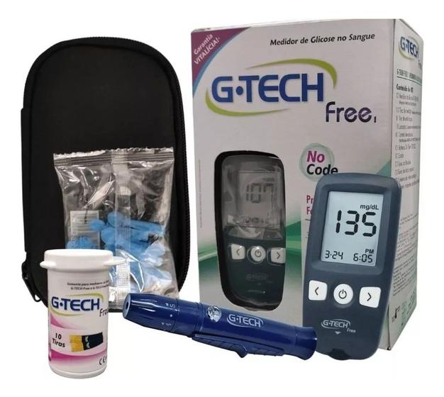 Imagem de Kit Aparelho De Medir Glicemia Glicose Diabetes G-tech