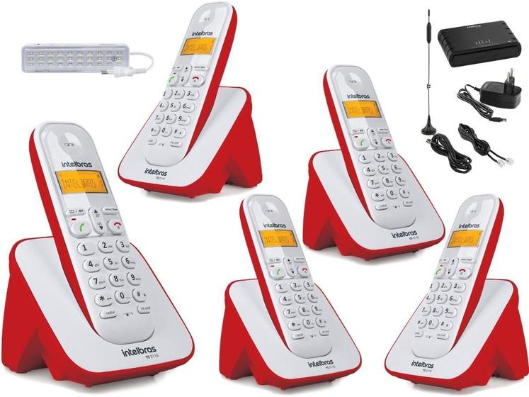 Imagem de Kit Aparelho Telefone Bina 4 Ramal Entrada Chip Celular 3G Homologação: 20121300160
