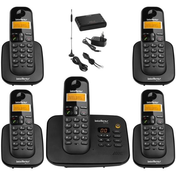 Imagem de Kit aparelho Telefone Fixo TS 3130 Bina 4 Ramal entrada chip