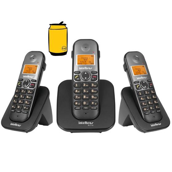 Kit Aparelho Telefone sem fio TS 5120 Bina 2 ramal viva voz - Intelbras ...
