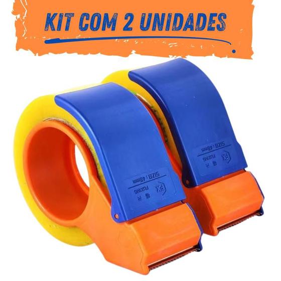 Imagem de Kit Aplicador De Fita Adesiva Larga 300 metros 50mm Caixa