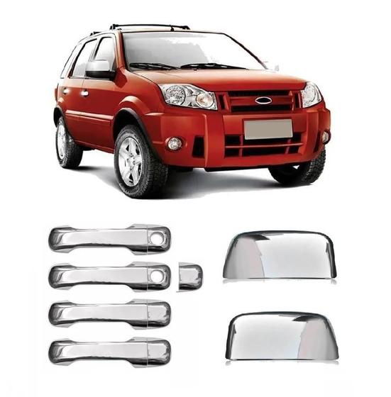 Imagem de Kit Aplique Cromado Maçanetas Retrovisor Ford Ecosport 2005