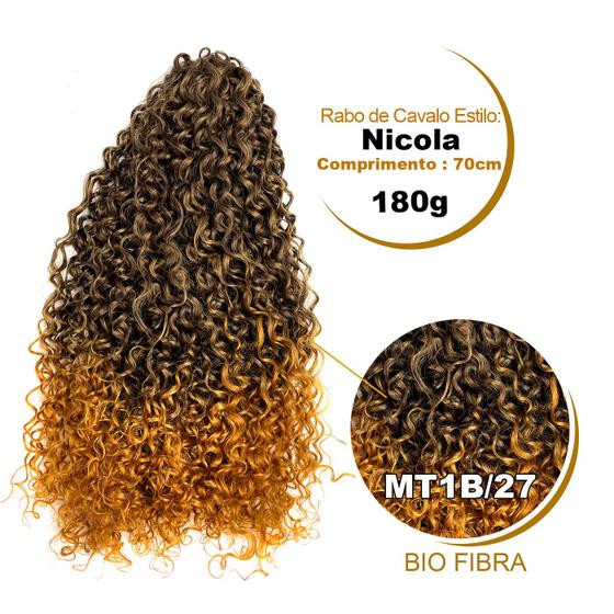 Imagem de Kit Aplique Rabo De Cavalo Bio Fibra Gel Modelador 70G Escova Baby Hair