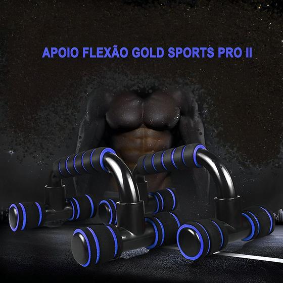 Imagem de Kit  Apoio Para Flexão Gold Sports Pro II em Pvc  e PP - 2 Unds Mais Uma Mesh Bag