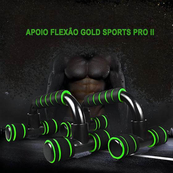 Imagem de Kit  Apoio Para Flexão Gold Sports Pro II em Pvc  e PP - 2 Unds Mais Uma Mesh Bag