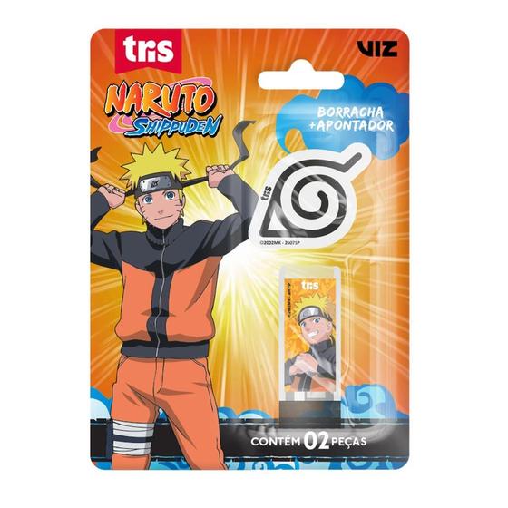 Imagem de Kit Apontador Com Depósito + Borracha - Cart C/2 UN - Naruto