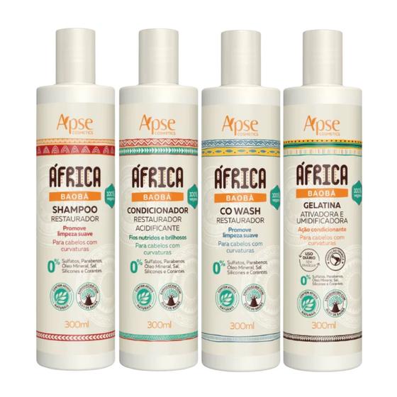 Imagem de Kit Apse Africa Baoba Shampoo Condicionador Co Wash Gelatina