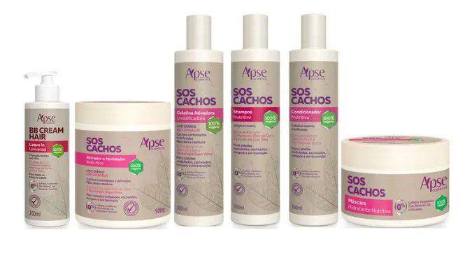 Kit Apse Cachos BB Cream + Ativador + Gelatina + Shampoo + Condicionador + Máscara Menor preço em Kit Apse Cachos BB Cream + Ativador + Gelatina + Shampoo + Condicionador + Máscara