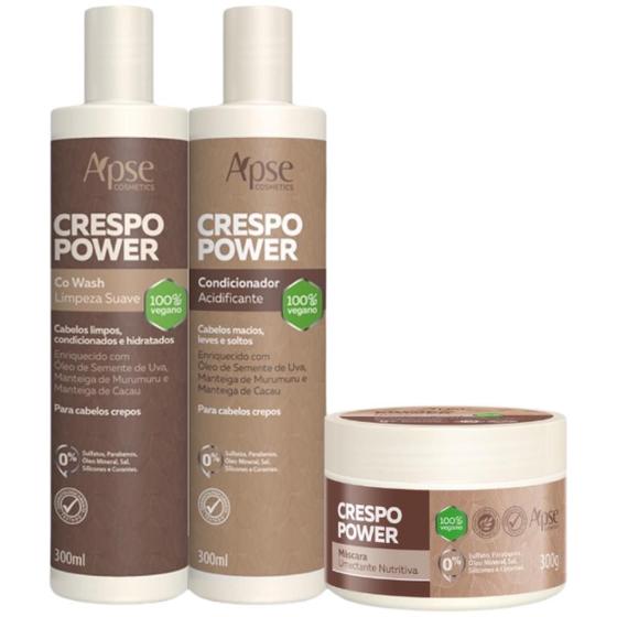 Imagem de Kit Apse Crespos Power Co-Wash, Condicionador Mascara 3X300G