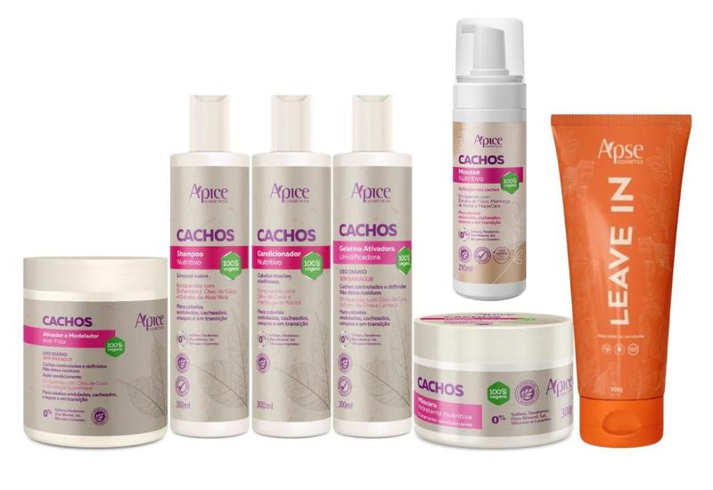 Imagem de Kit Apse Tratamento Cachos com Mousse e Leave In - 7 Itens