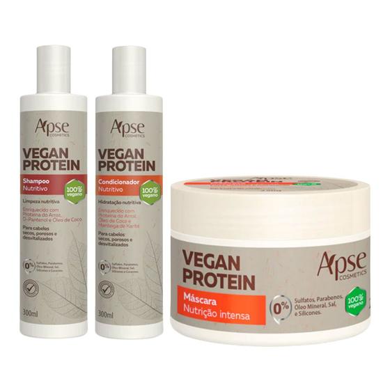 Imagem de Kit Apse Vegan Protein Shampoo Condicionador Mascara 300g