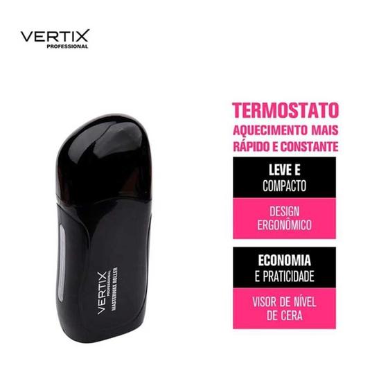 Imagem de Kit Aquecedor de Cera Vertix Profissional e 6 Refil Cera Depilação Roll-On 100g Depilflax