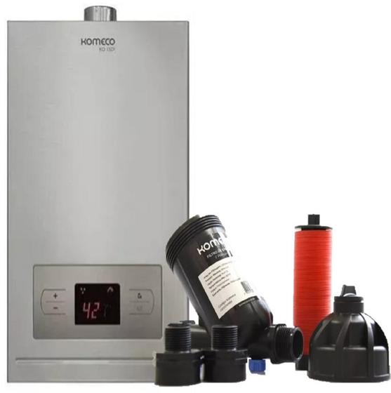 Imagem de Kit Aquecedor Gás 15L Digital Gás Glp 15di + Filtro de Água