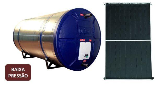 Kit Aquecedor Solar Com Boiler 200 Litros com 1 placa 2x1m em cobre Desnível Menor preço em Kit Aquecedor Solar Com Boiler 200 Litros com 1 placa 2x1m em cobre Desnível