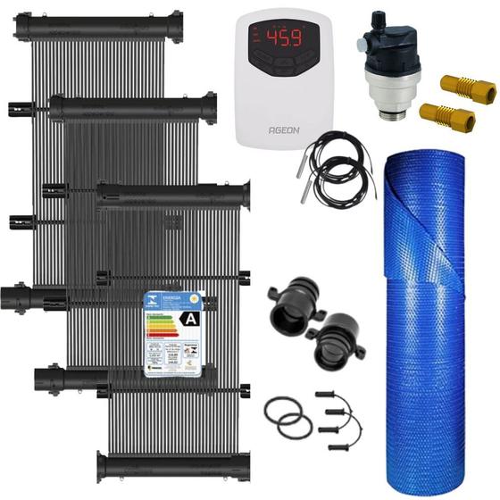 Kit Aquecimento Solar para Piscinas até 20m² ou 28 mil litros TekSol com Controlador de Temperatura Bivolt e Capa Menor preço em Kit Aquecimento Solar para Piscinas até 20m² ou 28 mil litros TekSol com Controlador de Temperatura Bivolt e Capa