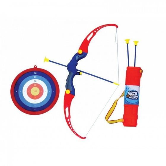 Imagem de Kit Arco e Flecha Infantil com Alvo + 3 Flechas com Ventosas  Bel