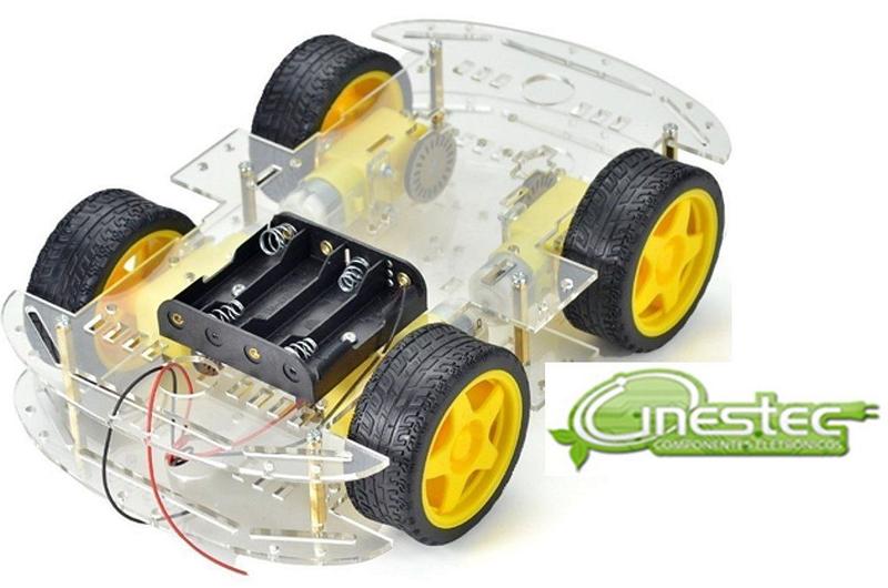 Imagem de Kit arduino robo carro chassi 4 rodas 4wd