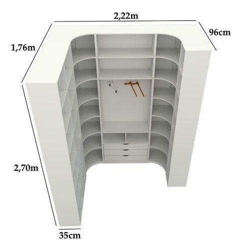 Imagem de Kit Armário Closet Modulado M76 100% Mdf (lojas Expositor)