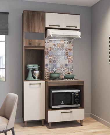 Kit armário com balcão cooktop viena móveis paraná Menor preço em Kit armário com balcão cooktop viena móveis paraná