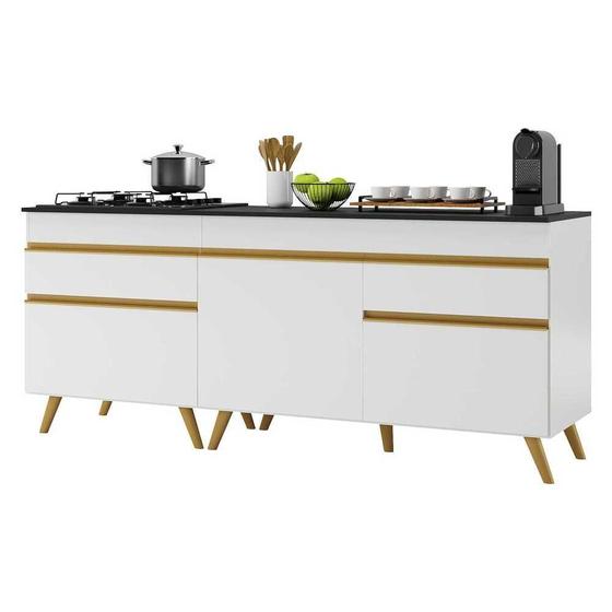 Kit Armário de Cozinha Balcão para Cooktop 70cm e Gabinete Pia 120cm Veneza Multimóveis MP2160 Menor preço em Kit Armário de Cozinha Balcão para Cooktop 70cm e Gabinete Pia 120cm Veneza Multimóveis MP2160
