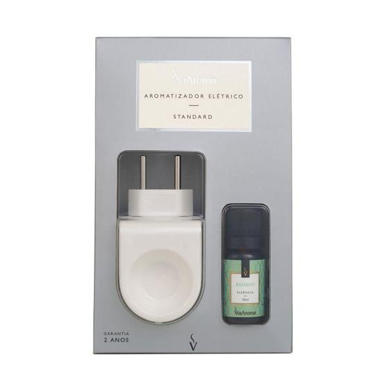 Kit aromatizador standard branco + essência bamboo - VIA AROMA Menor preço em Kit aromatizador standard branco + essência bamboo - VIA AROMA