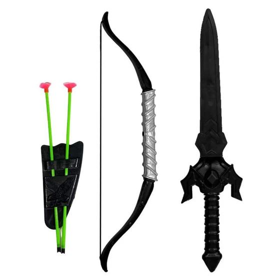 Imagem de Kit Arqueiro Medieval Arco e Flecha com Espada