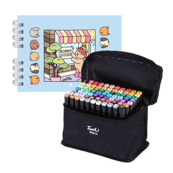 Kit Artístico: Bobbie Goods + 80 Canetas - Touch - Caneta - Magazine Luiza