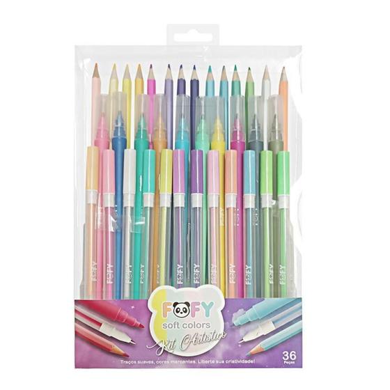 Imagem de Kit Artistico Soft Color 36 Peças Caneta Gel Hidrografica