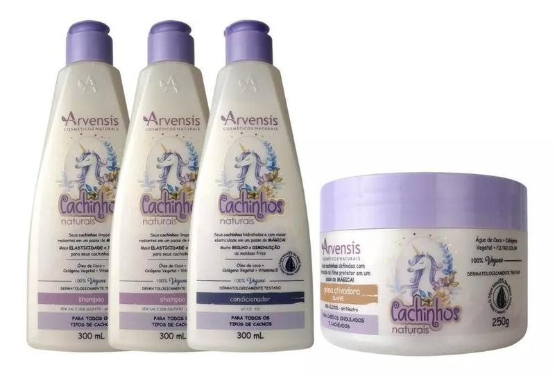 Imagem de Kit Arvensis Cachinhos 2 Shampoo + 1 Cond. + 1 Geleia Suave